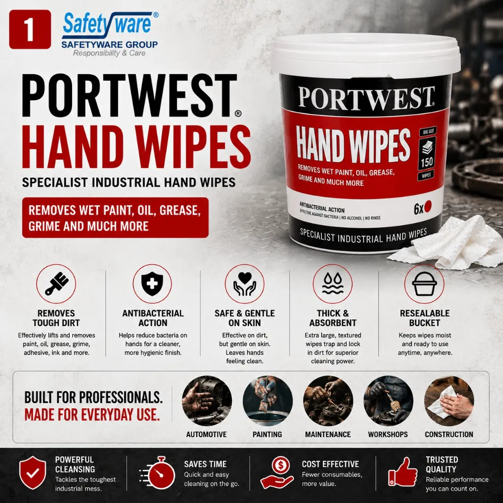 Safetyware Portwest Heavy Duty Wipes 150 pcs tisu lap.webp
