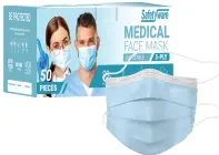 [1302HL-BLU] SAFETYWARE 1302HL 3-Ply Headloop Medical Face Mask (Blue)