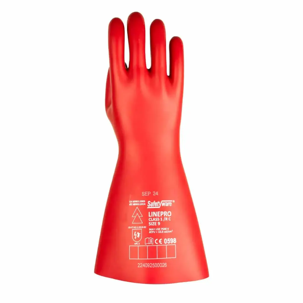 [VLT-C1-MD] SAFETYWARE LinePro Class 1 Electrical Rubber Insulating Gloves (M / 8)