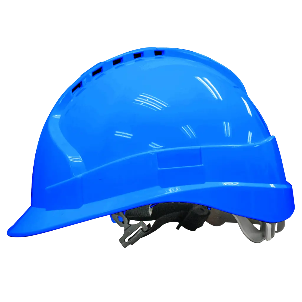 [SH01SP-A-BLU] SAFETYWARE Explorer I SH01SP Vented Safety Helmet with Plastic Harness (Grade A, Blue)