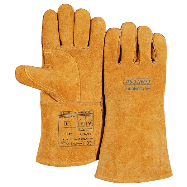 [10-2000-BRN-LG] WELDAS COMFOflex Premium Full Leather Gloves