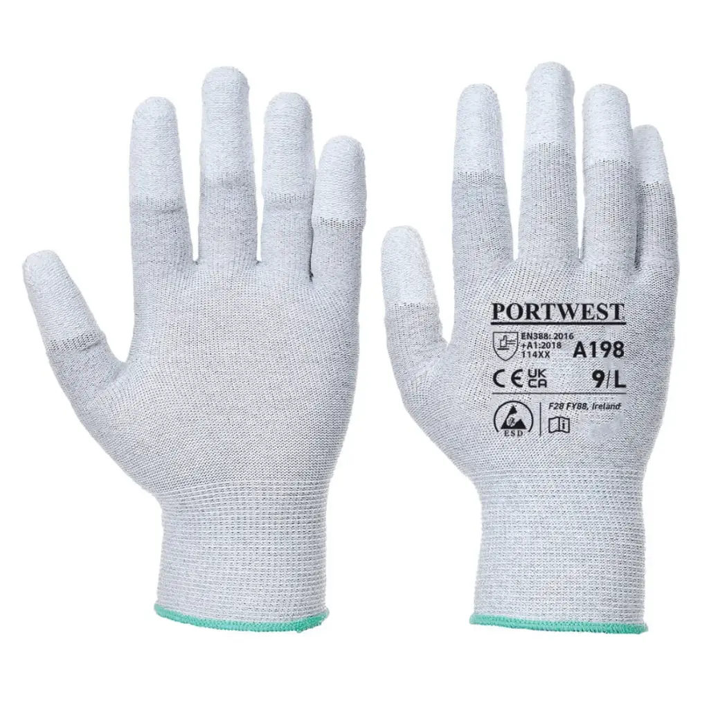 [A198GRR-S] PORTWEST A198 Antistatic PU Fingertip Glove