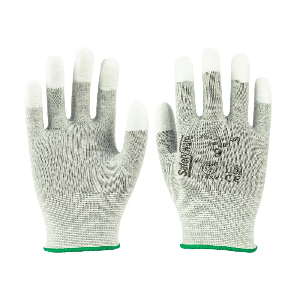 [FP201-XS] SAFETYWARE FlexiPlus-ESD FP201 PU Finger-Tip Coated Gloves (XS / 6)
