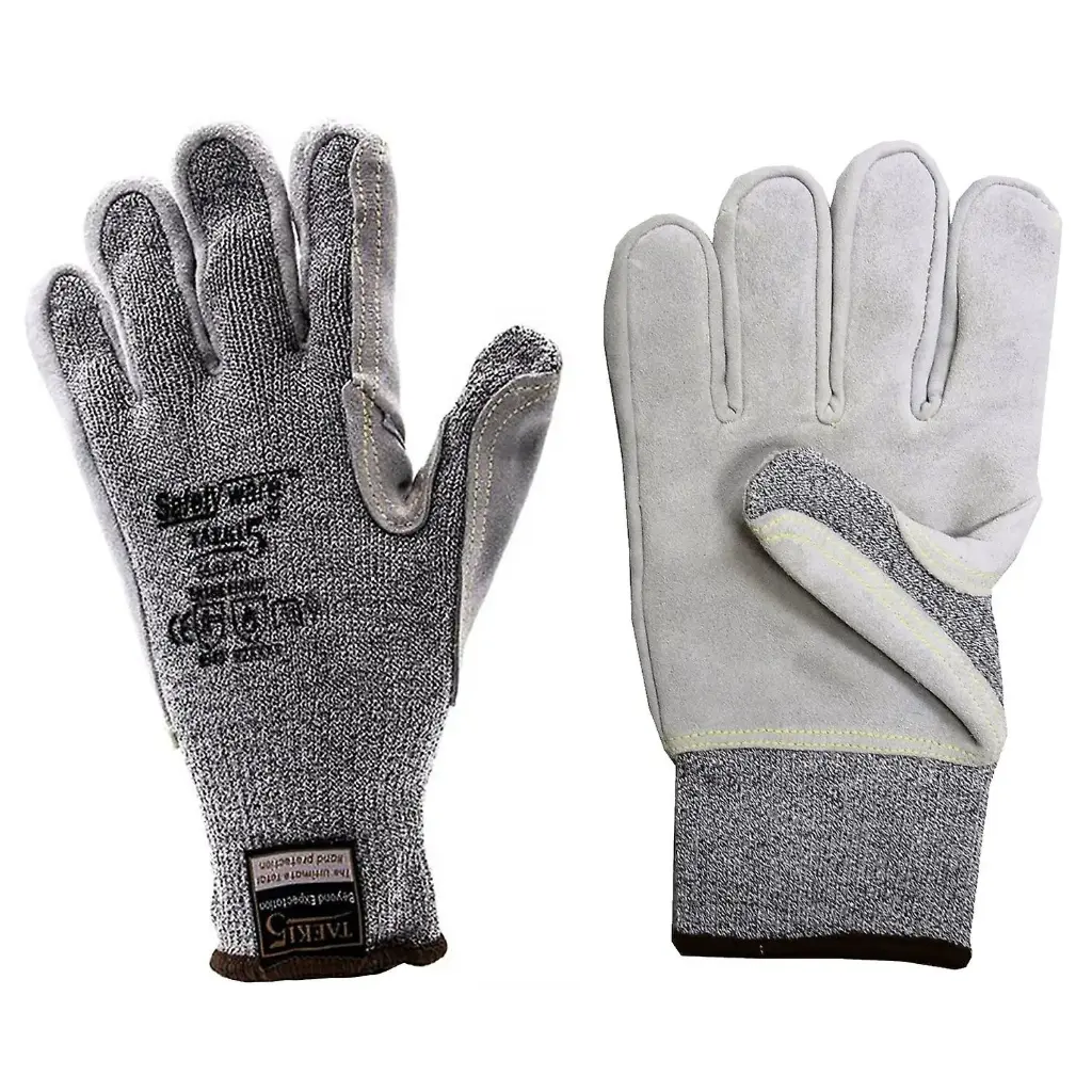 [55JMAO-SM] SAFETYWARE Taeki5 Cut Resistant Gloves with Reinforced Leather Palm (S / 7)