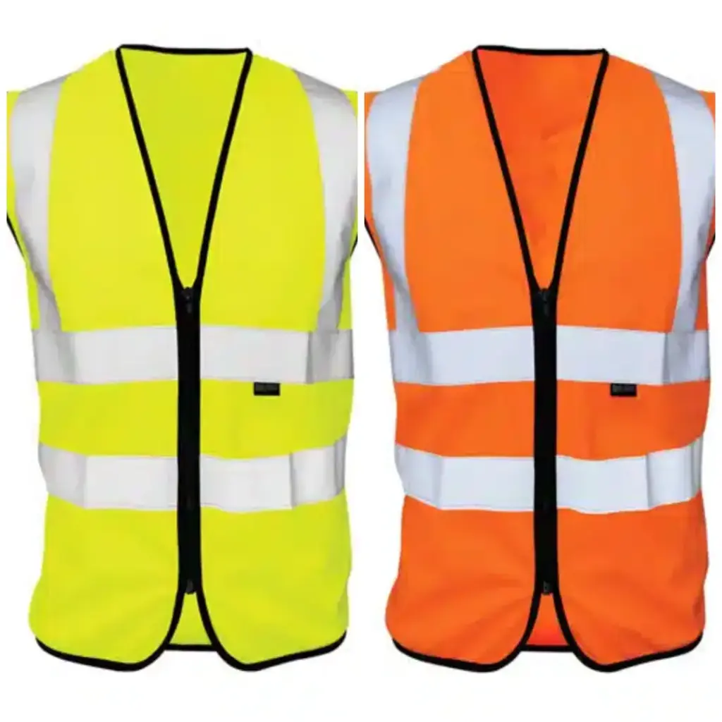 [SV114-ORN-10XL] SAFETYWARE SV114 Essential Series High Visibility Safety Vest with 2 Horizontal & 2 Vertical Grey Reflective Tape (Orange, 10XL)