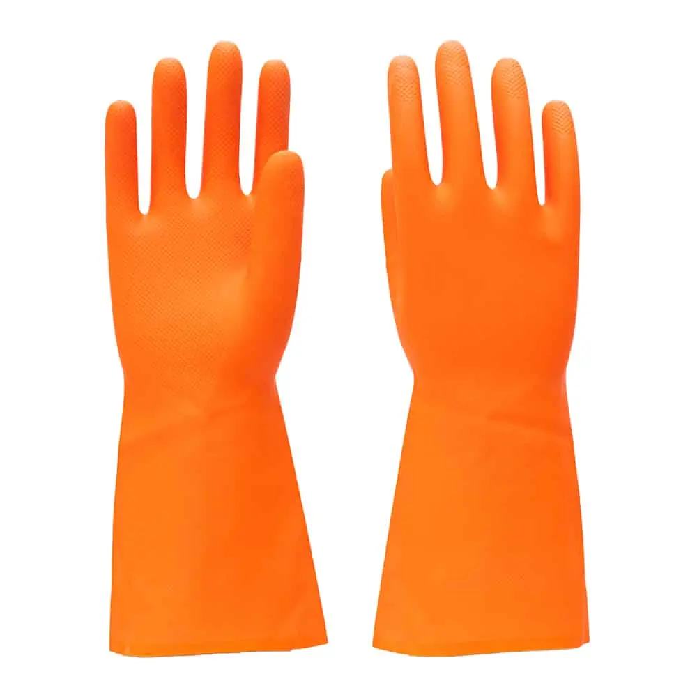 [HF2813-BLK-A-SM] SAFETYWARE Duramax HF2813 Heavy Duty 12.5" Flocklined Natural Rubber Gloves (Black, Grade A, S / 7)