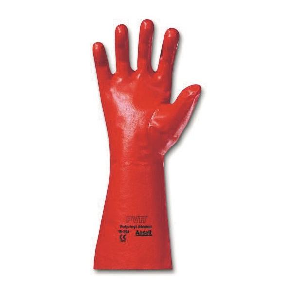 Ansell 1555410 PVA 15554 Smooth Finish Poly Vinyl Alcohol Gloves 13 Width Red 15 Length Pack of 12 0.42 Height 15 Length 13 Width 0.42 Height 15-554-10 Size 10 