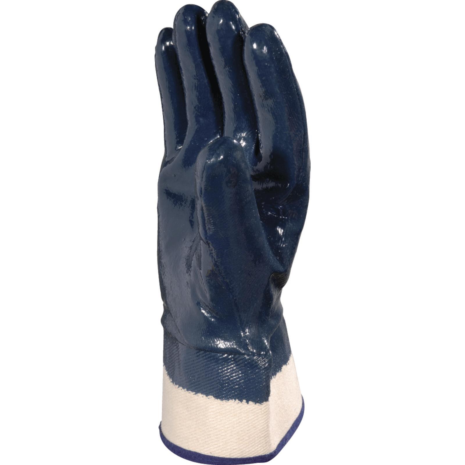 12 Pairs Delta Plus Venitex NI175 Blue Nitrile Open Cuff Work Gloves Size 9-11 