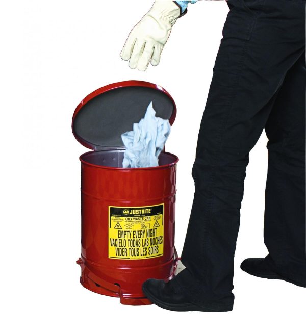 6 gallon red oily waste can