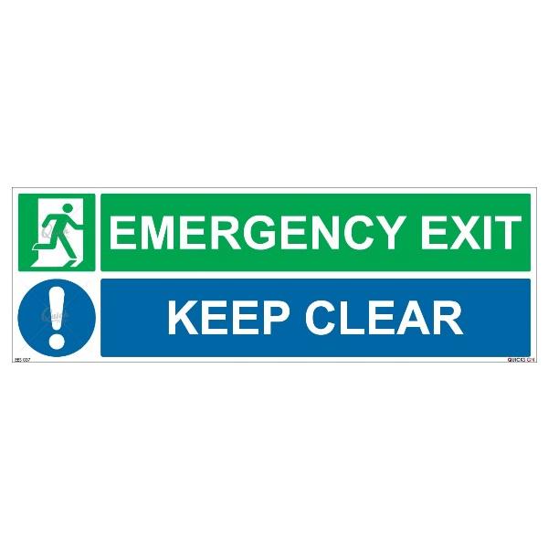 (EES 037) Emergency Escape Sign - Emergency Exit, Keep Clear ...