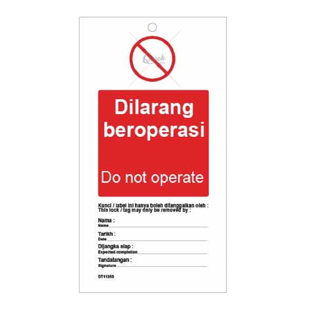 Lockout Tag - Do Not Operate - Safetyware Sdn Bhd