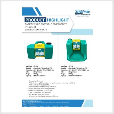 Product Highlight - SAFETYWARE Portable Emergency Eyewash