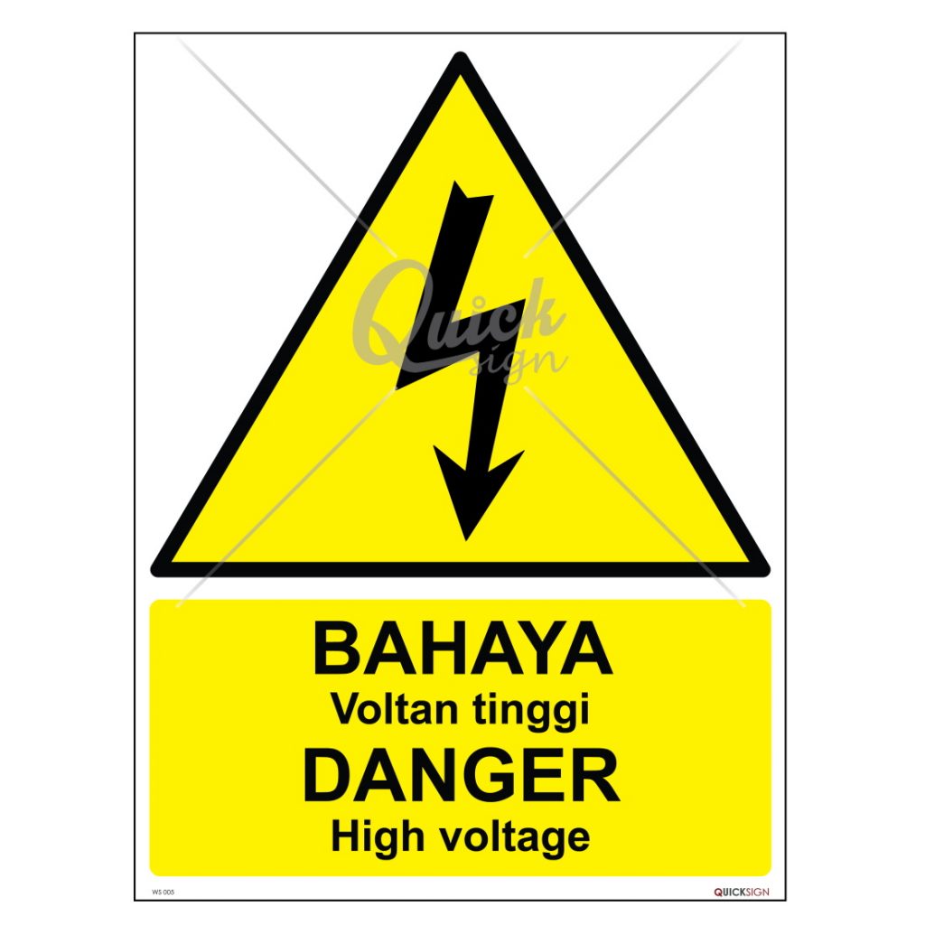 WS005 Danger High Voltage Signage Safetyware Sdn Bhd
