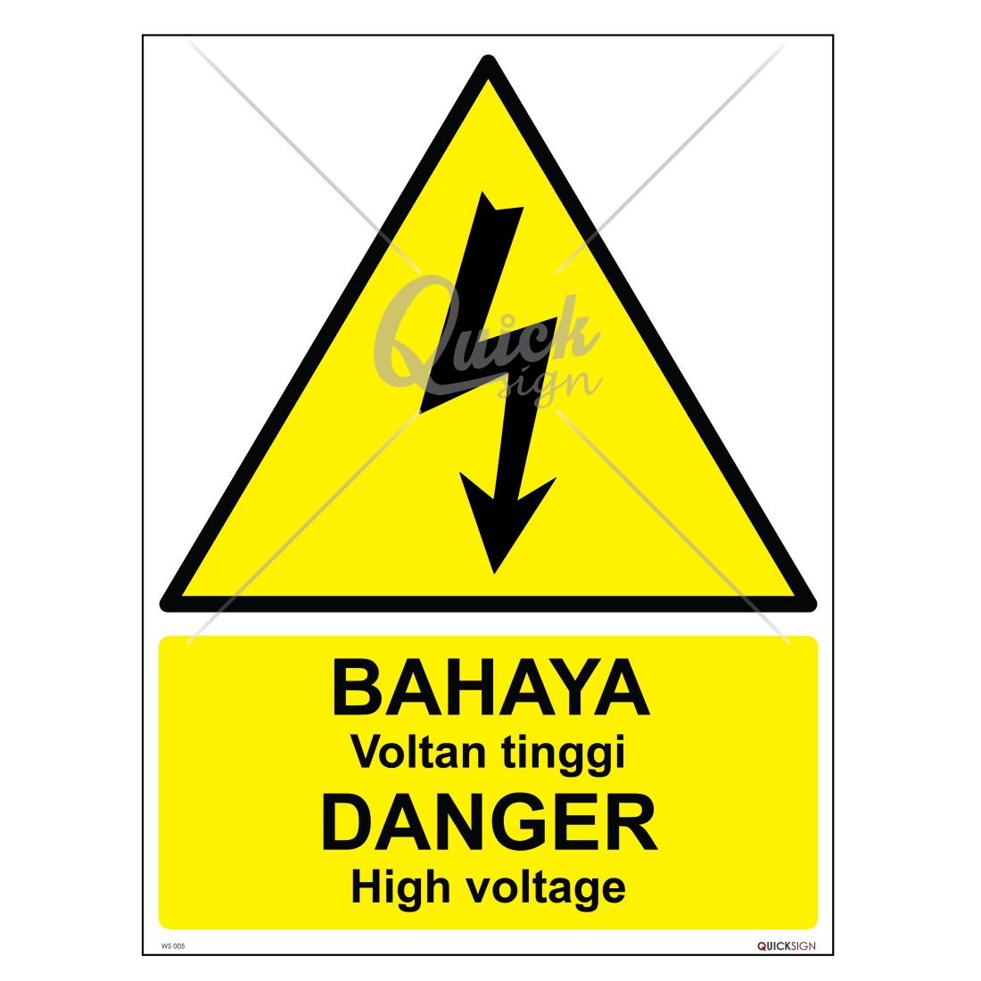 Ws005 Danger High Voltage Signage Safetyware Sdn Bhd