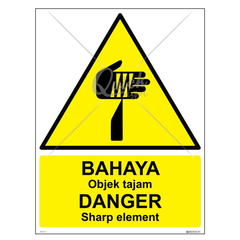 Ws Warning Sharp Element Signage Safetyware Sdn Bhd
