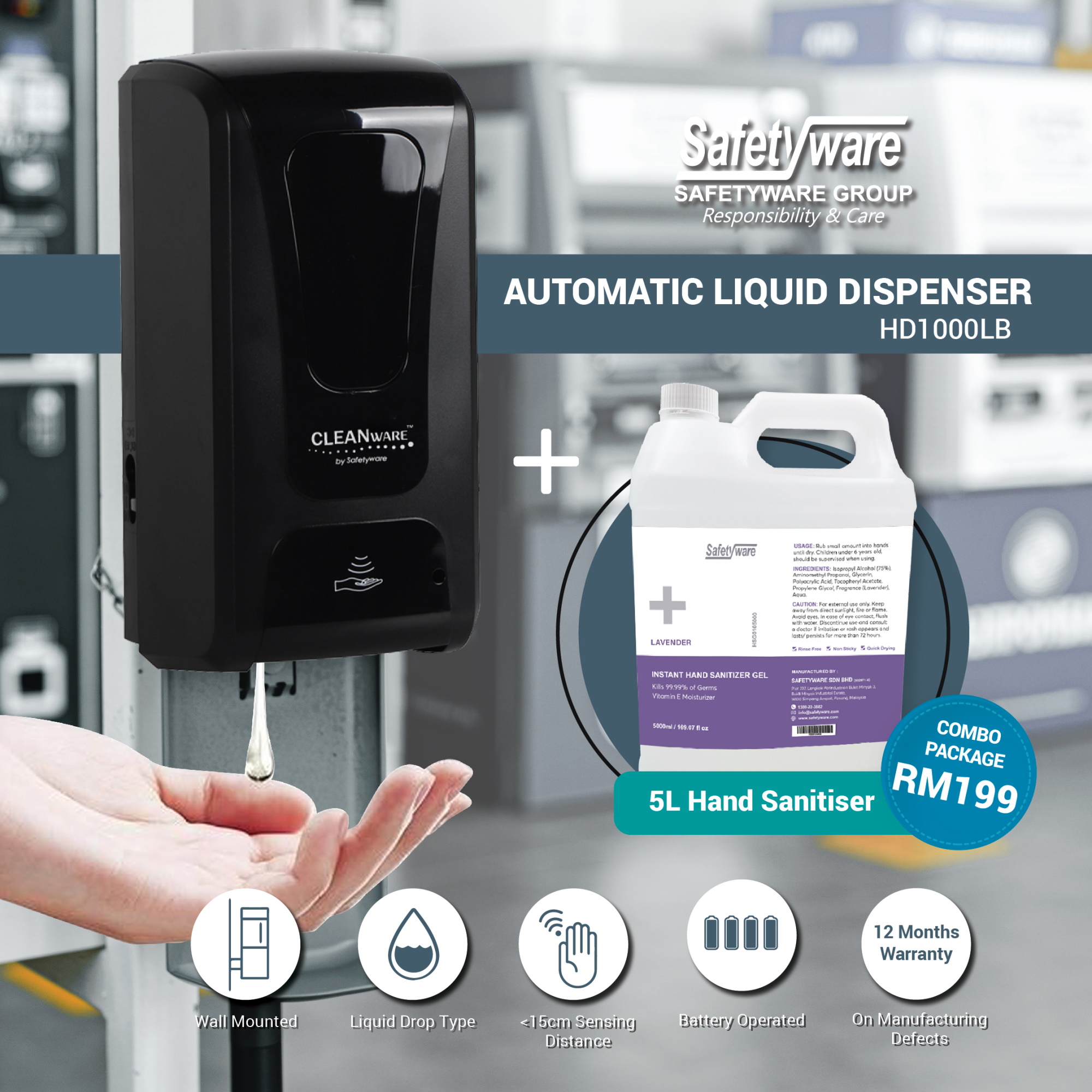 Automatic Hands Free Dispenser Combo Package