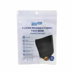 SAFETYWARE 3-Layer Premium Black Fabric Face Mask