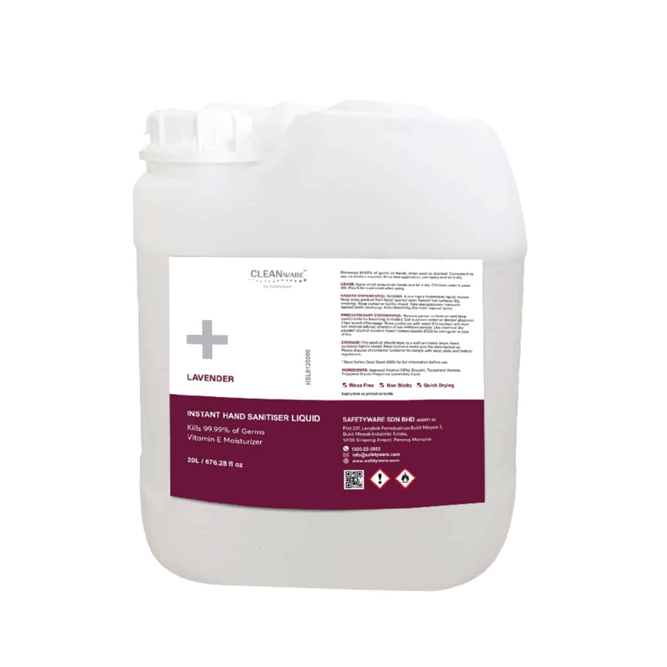 Cleanware CLEANWARE Liquid Hand Sanitiser 20000ml - Safetyware Group
