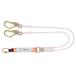 KSTRONG Essential Shock Absorbing Twisted Rope Double Lanyard