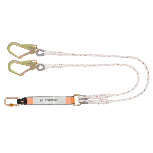 KSTRONG Essential Shock Absorbing Twisted Rope Double Lanyard