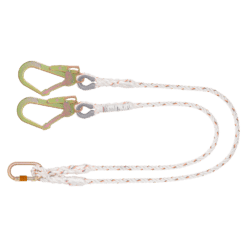 KSTRONG Essential Restraint Twisted Rope Lanyard Steel Scaffold Hook and Karabiner