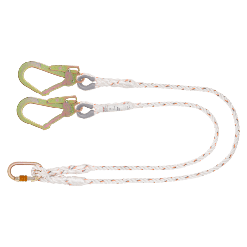 KSTRONG Essential Restraint Twisted Rope Lanyard Steel Scaffold Hook and Karabiner