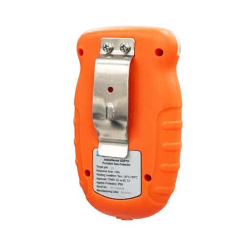 SAFETYWARE AlphaSense GDP10 Portable Single Gas Detector (Back View)