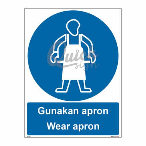 QUICKSIGN MANDATORY SIGNS - MS023 Wear apron