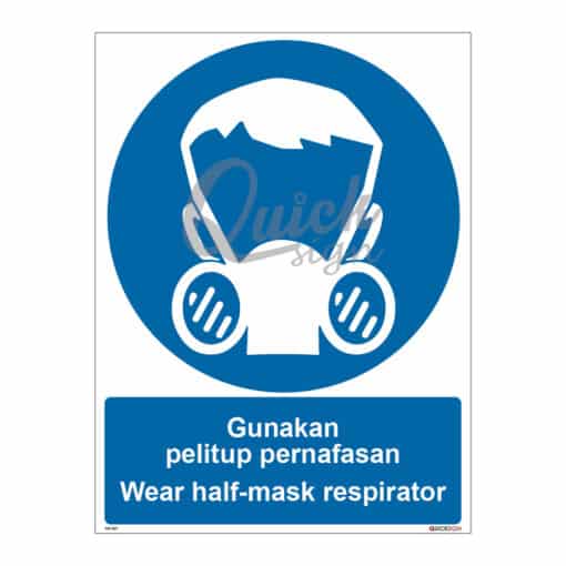 QUICKSIGN MANDATORY SIGNS - MS067 Wear half-mask respirator