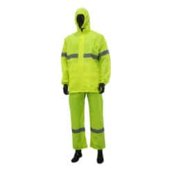 SAFETYWARE Polyester Rain Suit with Silver Reflective