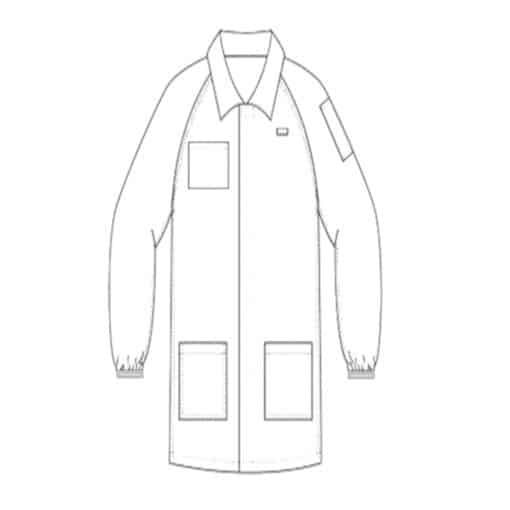 SAFETYWARE Cleanroom ESD Smock Shirt Type Collar + Labcoat Design at Rear (0.5mm Stripe Line)