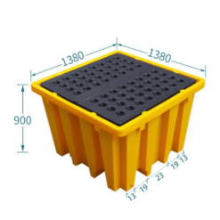 SAFETYWARE Single IBC Spill Pallet with Black Drain Cover