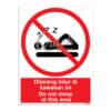 QUICKSIGN PROHIBITION SIGNS - PS058 Do not sleep at this area