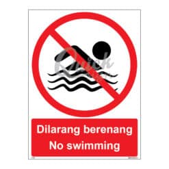 QUICKSIGN PROHIBITION SIGNS - PS064 No swimming