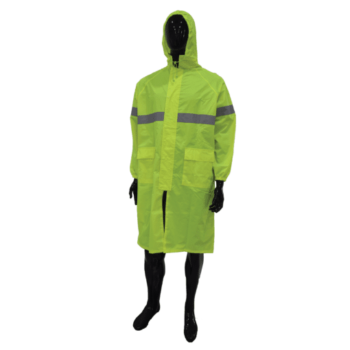 SAFETYWARE Polyester Rain Coat with Silver Reflective