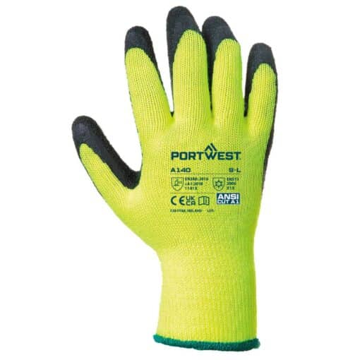 PORTWEST A140 - Thermal Grip Glove - Latex Black - Image 2