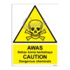 QUICKSIGN WARNING SIGNS - WS002 CAUTION Dangerous chemicals