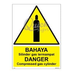 QUICKSIGN WARNING SIGNS - WS011 DANGER Compressed gas cylinder