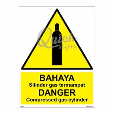 WS011 Danger Compressed Gas Cylinder Sign | High-Visibility Safety Sign ...