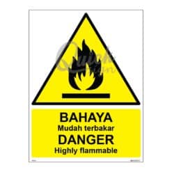 QUICKSIGN WARNING SIGNS - WS012 DANGER Highly flammable