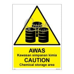 QUICKSIGN WARNING SIGNS - WS014 CAUTION Chemical storage area