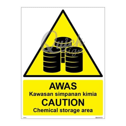 QUICKSIGN WARNING SIGNS - WS014 CAUTION Chemical storage area