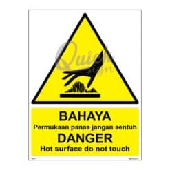 QUICKSIGN WARNING SIGNS - WS019 DANGER Hot surface do not touch