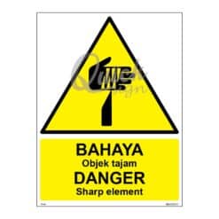 QUICKSIGN WARNING SIGNS - WS023 DANGER Sharp element