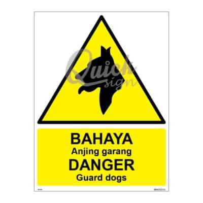 QUICKSIGN WARNING SIGNS - WS031 DANGER Guard dogs