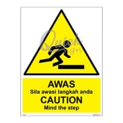 QUICKSIGN WARNING SIGNS - WS040 CAUTION Mind the step