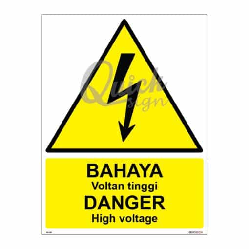 QUICKSIGN WARNING SIGNS - WS059 DANGER High voltage