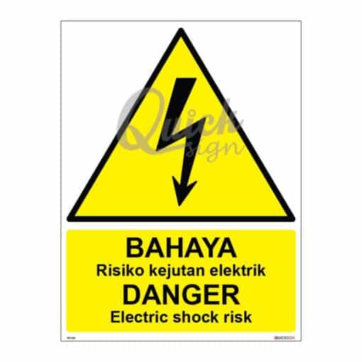 QUICKSIGN WARNING SIGNS - WS062 DANGER Electric shock risk