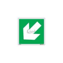 QUICKSIGN EMERGENCY ESCAPE SIGNS - EES007 Arrow Down Left