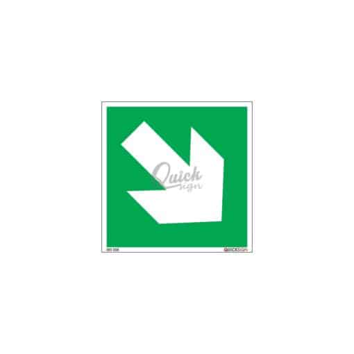 QUICKSIGN EMERGENCY EXIT SIGNS - EES008 Arrow Down Right